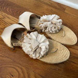 Lanvin Silk Pom Sandals